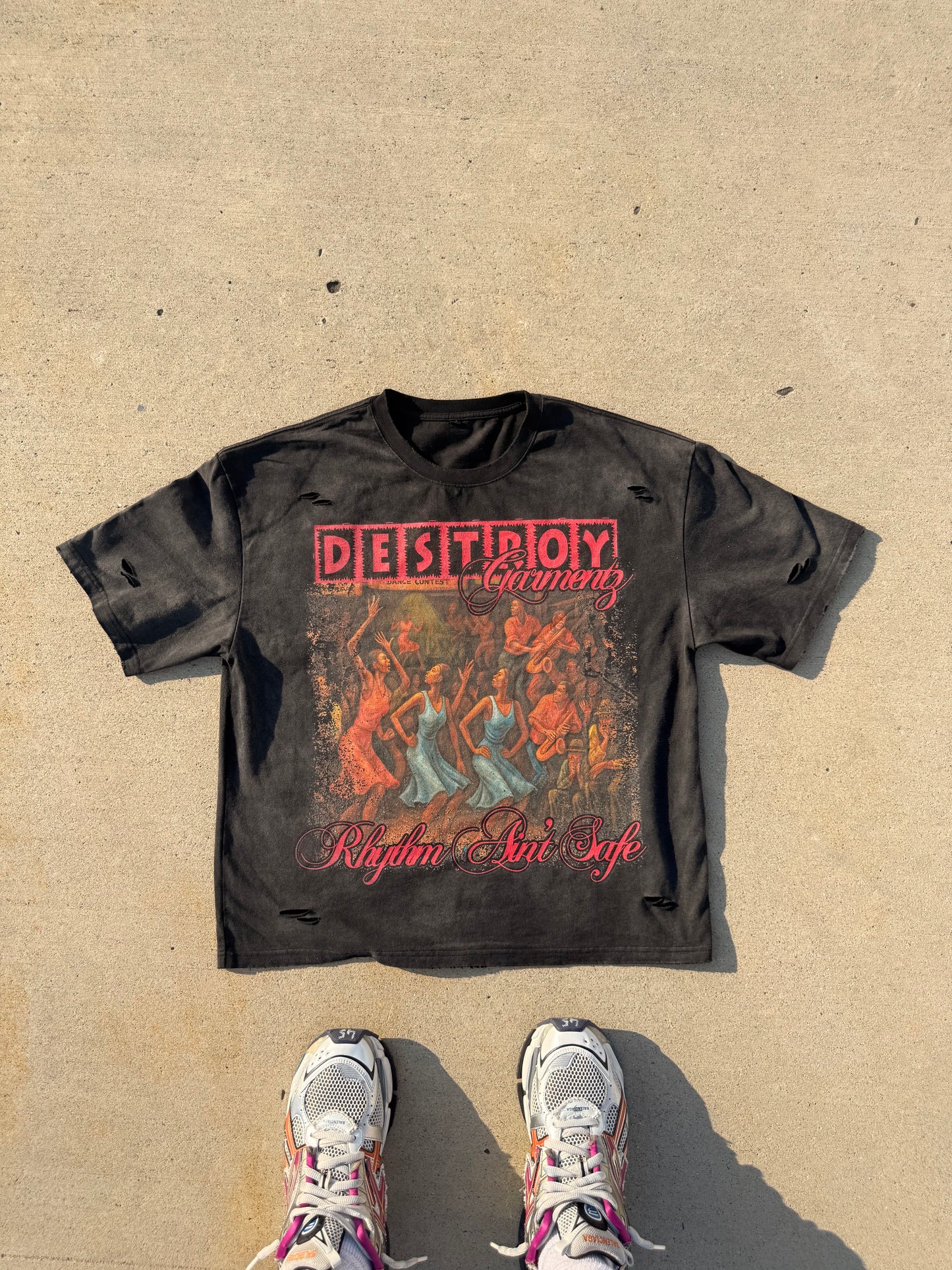 "RHYTHM AIN'T SAFE" TEE