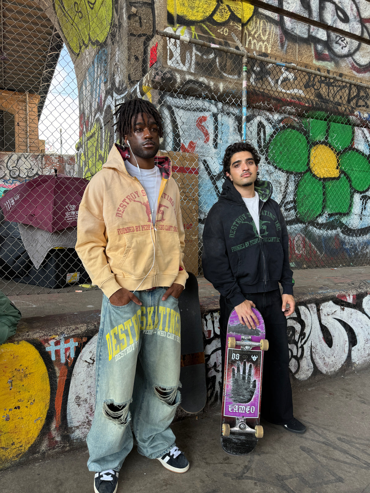 "HONEY YELLOW" CANT SKATE ZIP-UP