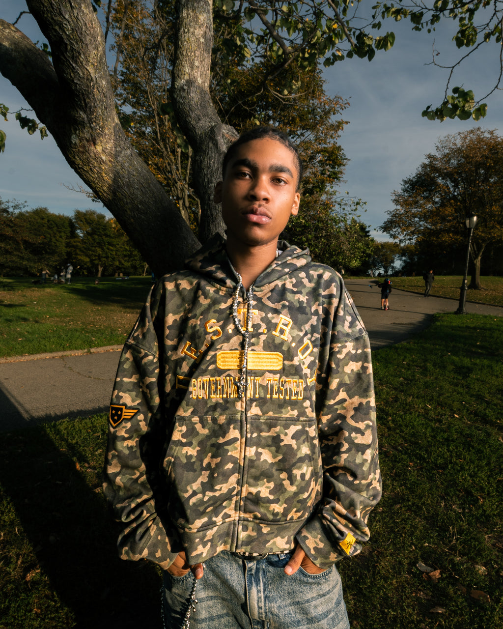 "Government Tested" Camo Zip-Up