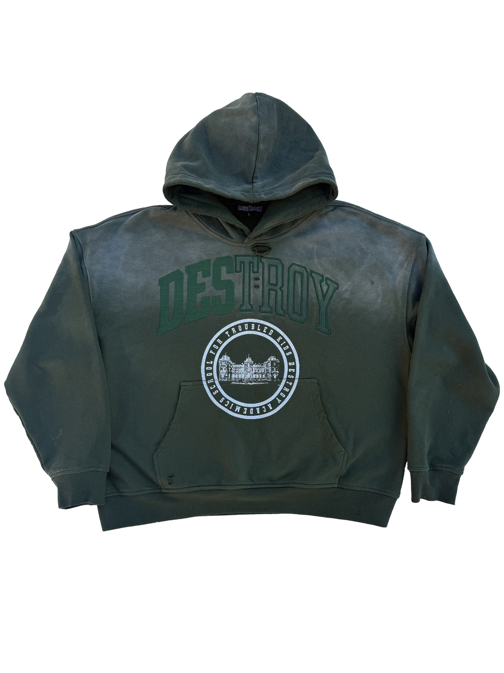 "SAGE GREEN" TROUBLED KID HOODIE