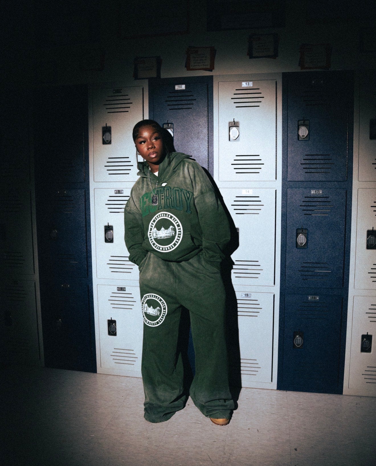 "SAGE GREEN" TROUBLED KID HOODIE