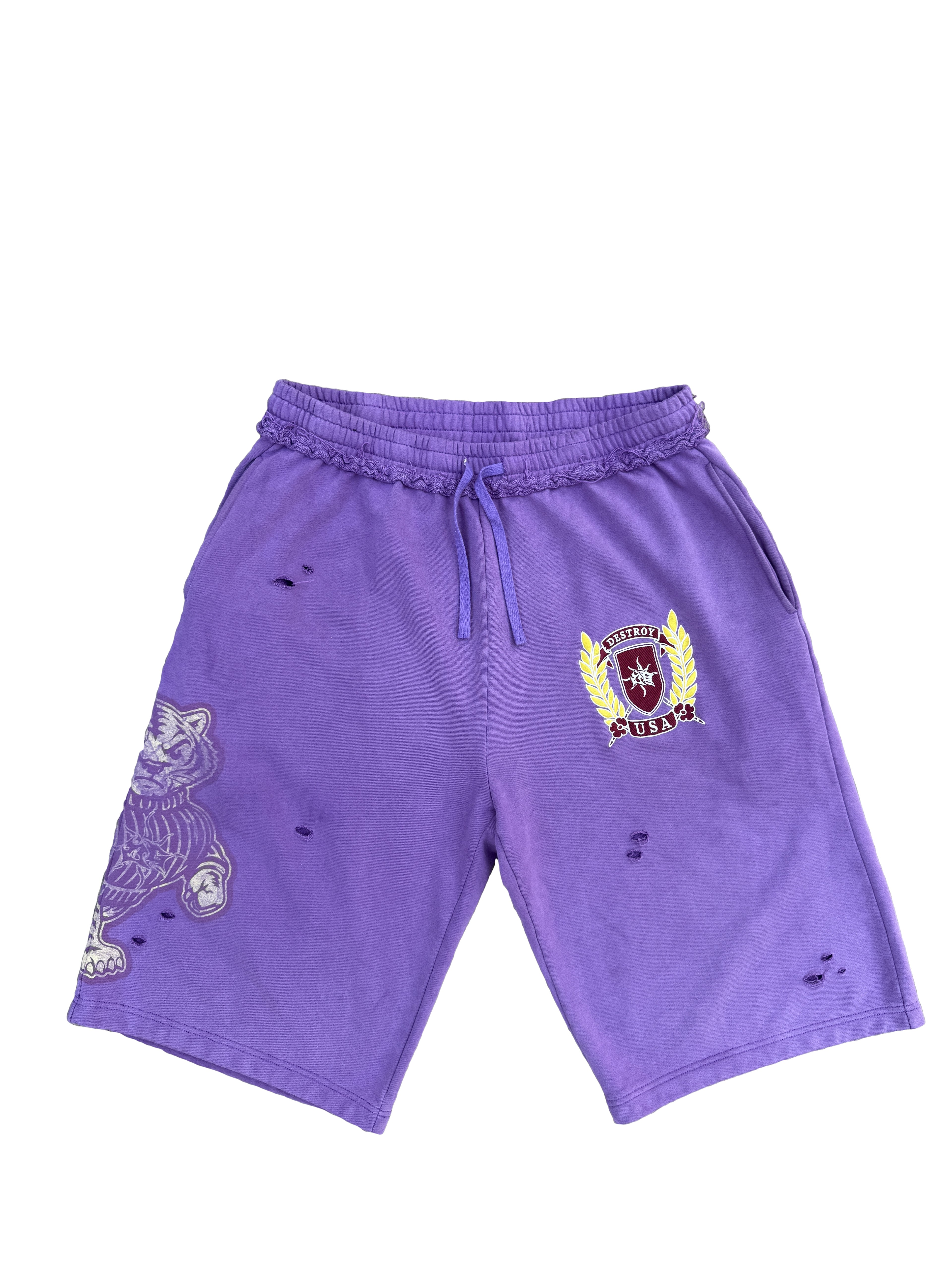 "SCHOOL SPIRIT" LILAC 3/4 SHORTS