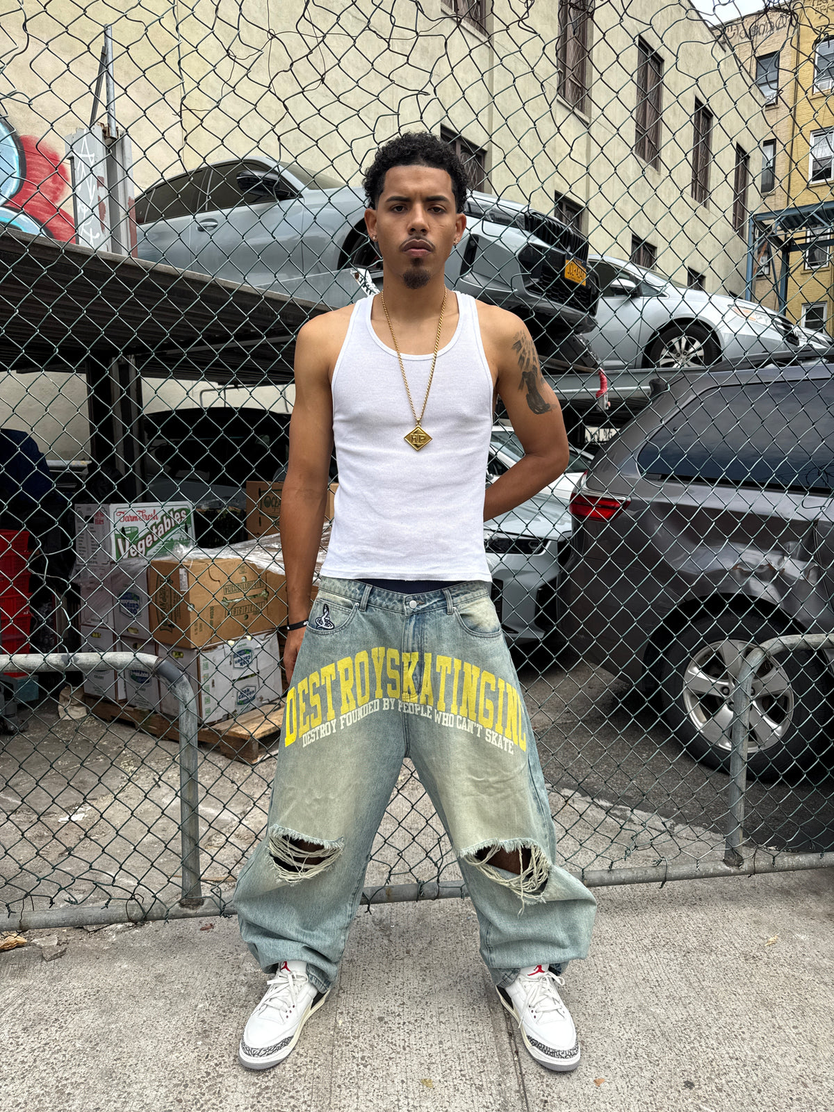 "WASHED BLUE" SKATEBOARD P BAGGY DENIM