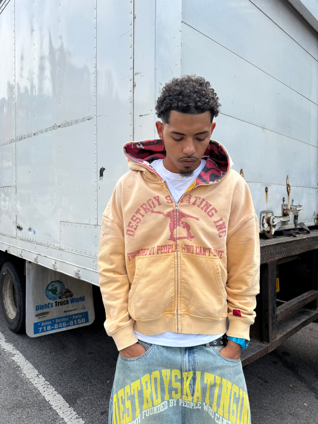 "HONEY YELLOW" CANT SKATE ZIP-UP