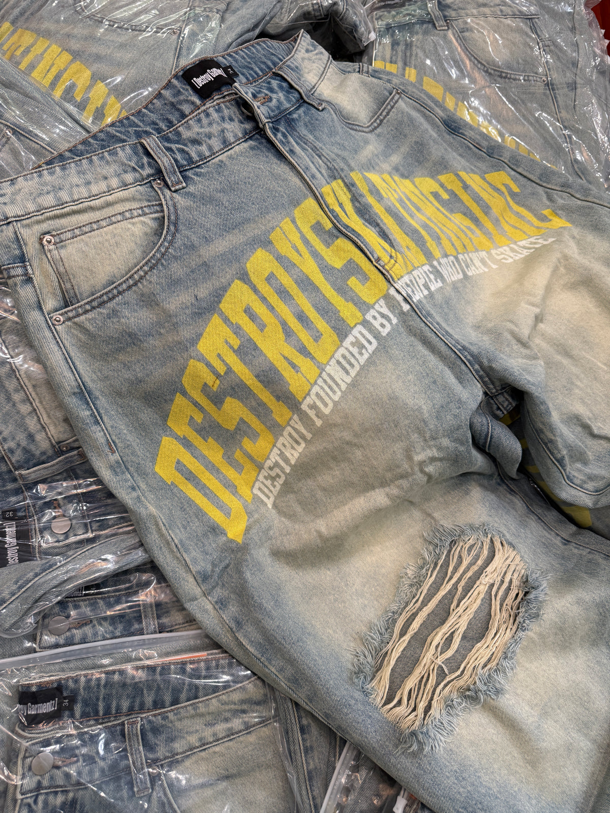 "WASHED BLUE" SKATEBOARD P BAGGY DENIM